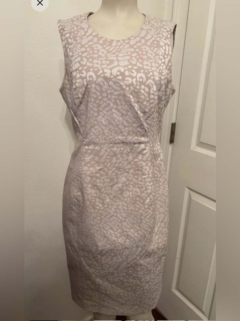 Calvin Klein Sleeveless Light blush Animal-Print Midi Dress 6